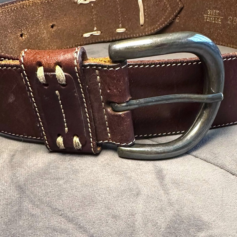 Frank & Daniel Brown 100% Leather Western Belt, Made in Italy